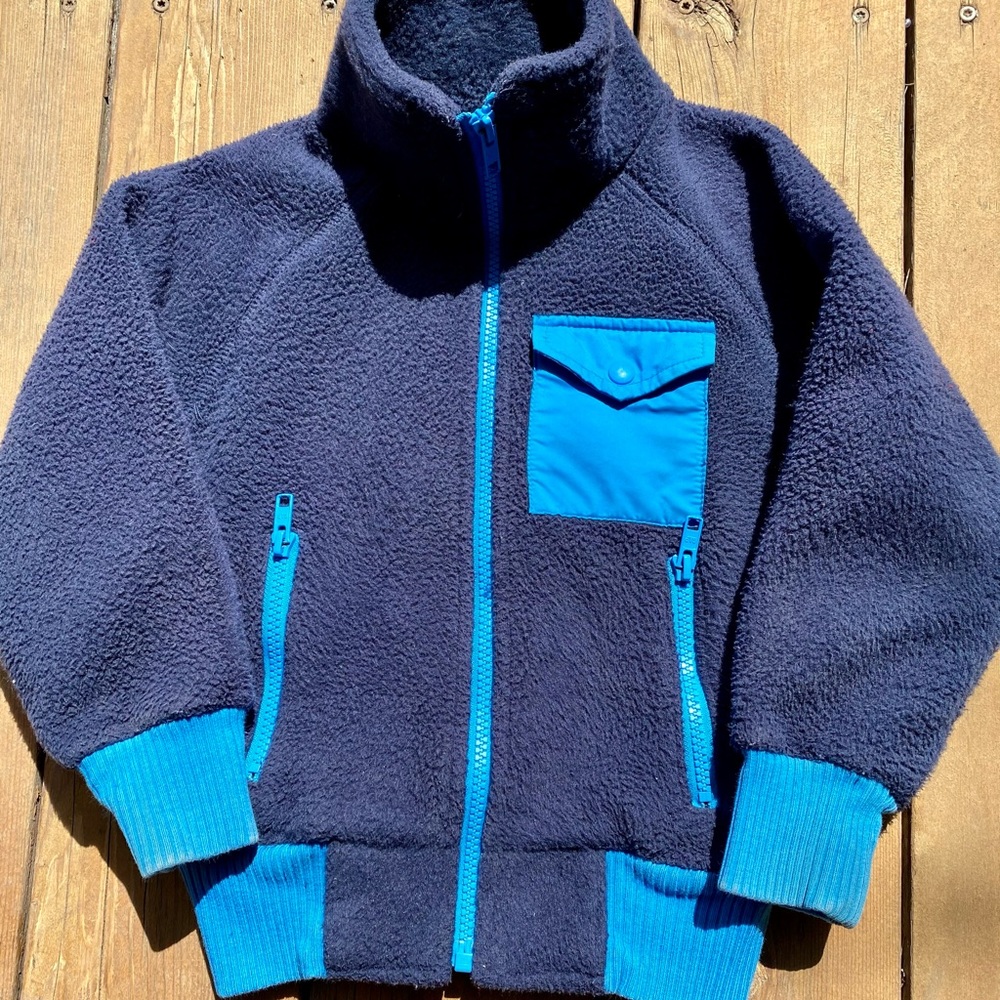 Blue zip up fleece